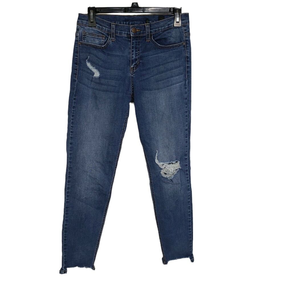 SP Black Label Womens Jeans Size 29 Blue Denim Skinny Ripped Destroyed Mid Rise